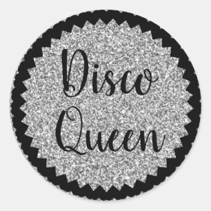 Dico Queen Silver Glitzer Classic Runder Aufkleber