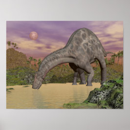 Dicraeosaurus dinosaurier trinken - 3D rendern Poster