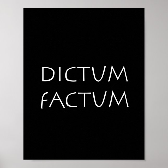 Dictum factum poster (Vorne)