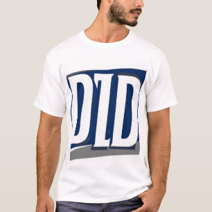 DID Fettgedrucktes T-Shirt Navyblaue Buchstaben