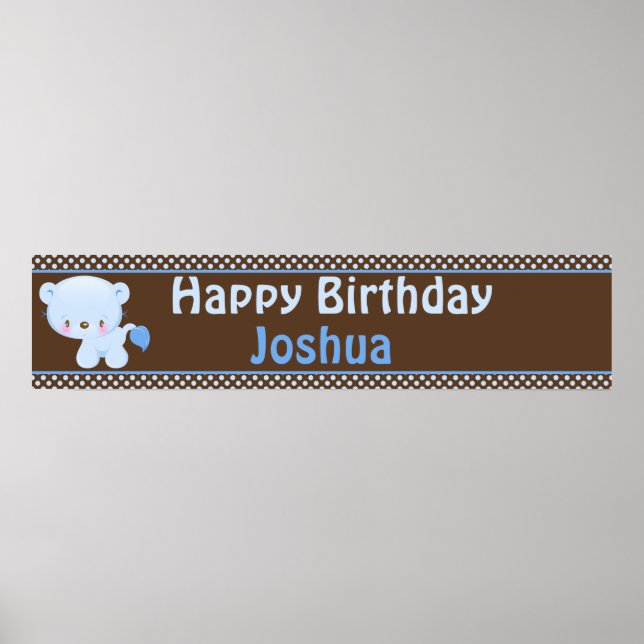 Diddles Boy Lion Birthday Banner Poster (Vorne)