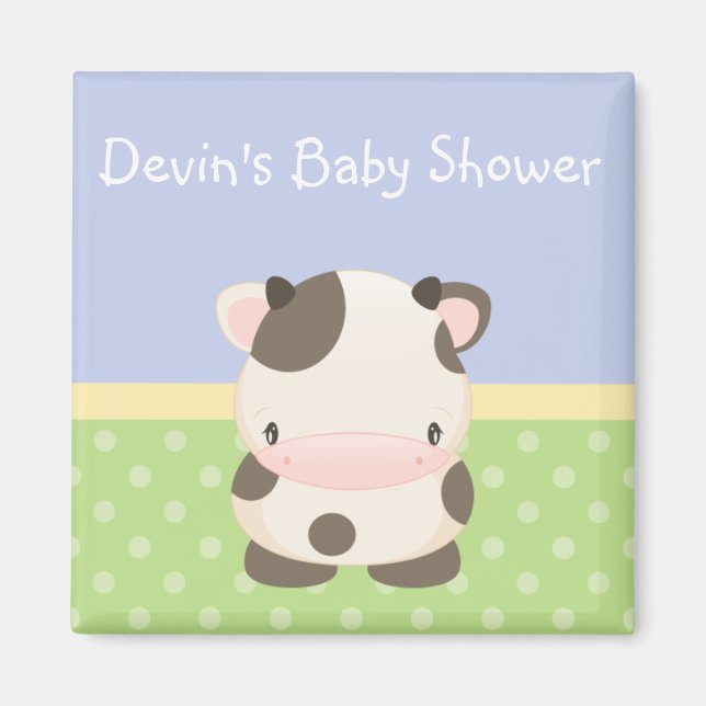 Diddles Farm Moo-Cow Baby Shower Magnet Favor B (Vorne)