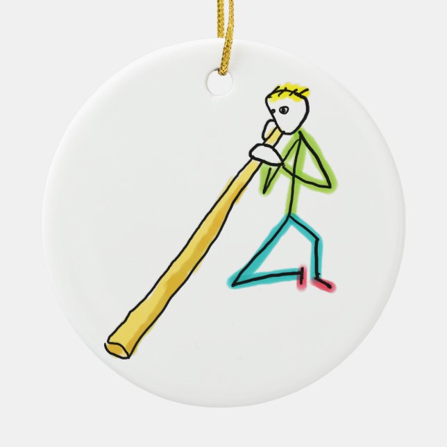 Didgeridoo Stickman Keramik Ornament (Vorne)