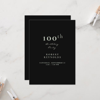 Die 100. Geburtstagsparty des Mannes - Einfache sc Einladung