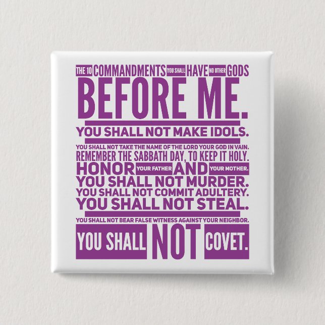 Die 10 Gebote - Knopf Platz Button (Vorderseite)