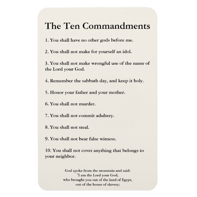 Die 10 Gebote Methodist Zuhause & Office Magnet (Vertikal)