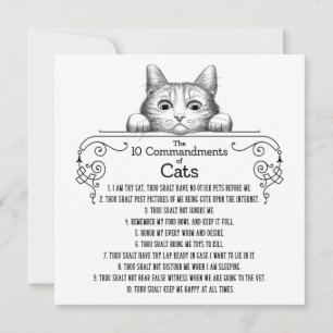 Die 10 Gebote von Cats Funny Karte