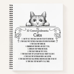 Die 10 Gebote von Cats Funny Notizbuch