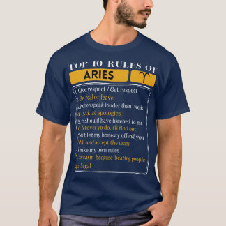 Die 10 wichtigsten Regeln für das Horoskop Aries Z T-Shirt