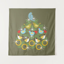 die 12 Tage der Weihnachtszeit Wandteppich