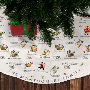 Die 12 Tage Weihnachten Festtags-Monogramm Polyester Weihnachtsbaumdecke