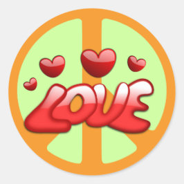 Die 1960er Jahre: Friedens- und Liebe-Sticker Runder Aufkleber