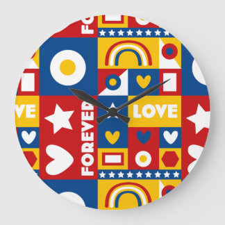 Die 1980er-Jahre für ewig liebende Pop Art Design  Große Wanduhr