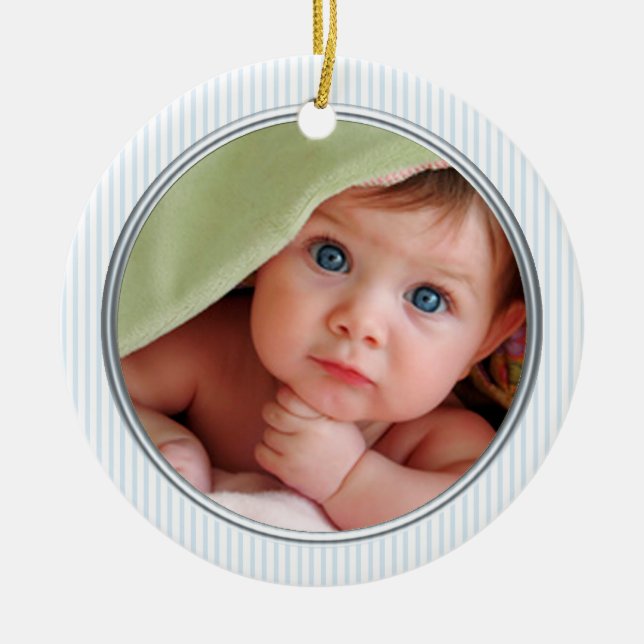 Die 1. Weihnachtsdekoration des Babys Keramik Ornament (Vorne)