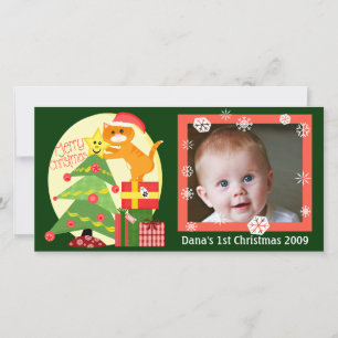 Die 1. Weihnachtsfotokarte des Babys Feiertagskarte