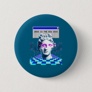Die 2016 Vaporwave Glitch Statue Ästhetik Button