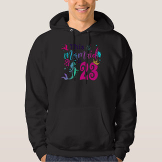 Die 23. Geburtstagsmermaid ist für Mädchen im Alte Hoodie