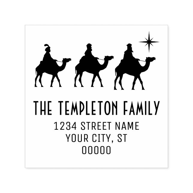Die 3 Magi Wisemen Könige benennen Rücksendeadress Permastempel (Design)
