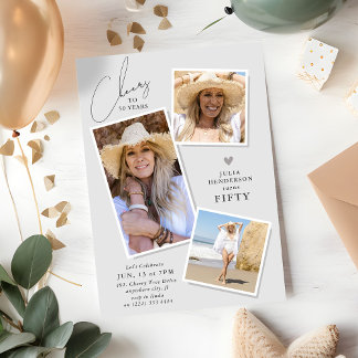 Die 3 Picture Birthday Party der Jahre Einladung