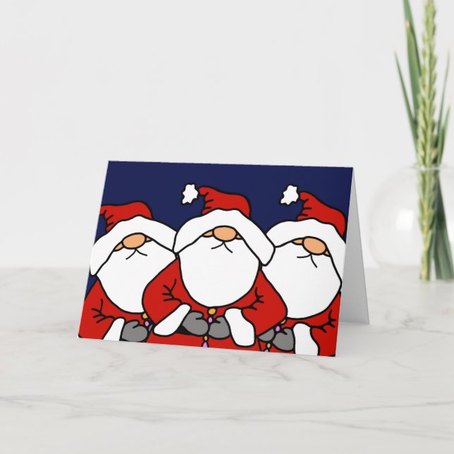 Die 3 Santas Feiertagskarte (Vorderseite)