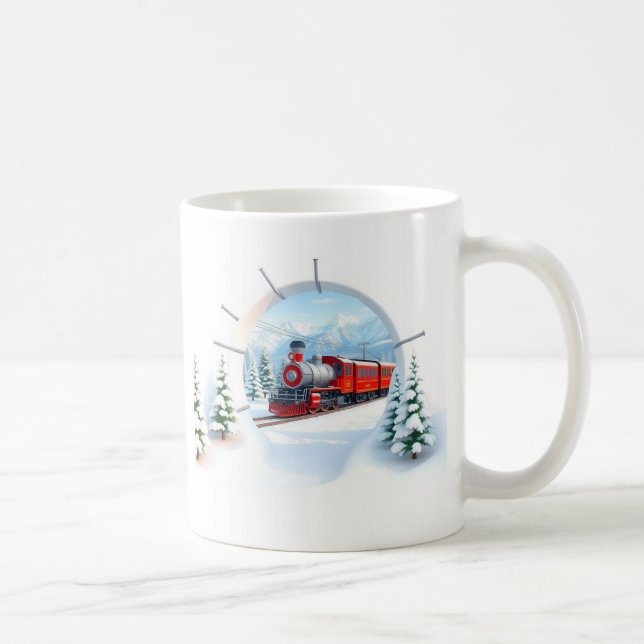 Die 3D-Tasse wird durch eine durchbrechende Mauer  Kaffeetasse (Rechts)