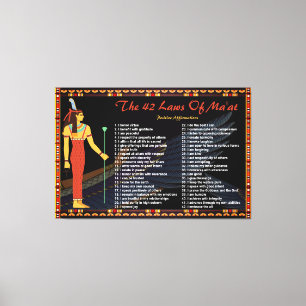 Die 42 Gesetze des Maat - positive Bekräftigungen Leinwanddruck