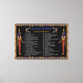 Die 42 Gesetze des Maat - positive Bekräftigungen Leinwanddruck