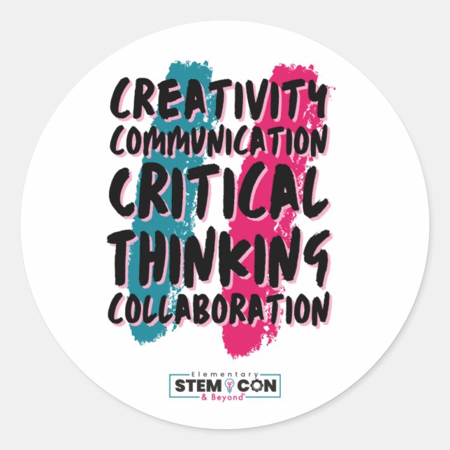 Die 4 C des STEM-Rundklebers Runder Aufkleber (Vorderseite)
