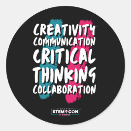 Die 4 C des STEM-Rundklebers Runder Aufkleber