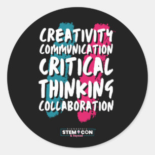 Die 4 C des STEM-Rundklebers Runder Aufkleber