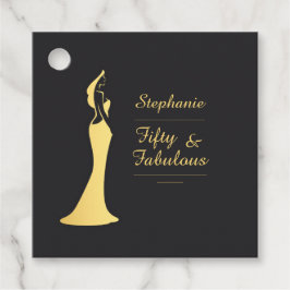 Die 50. Modern Gold Cocktail Dress Birthday Geschenkanhänger