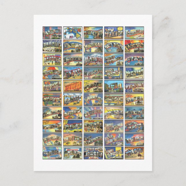 Die 50 Staaten von Amerika Postkarte (Vorderseite)