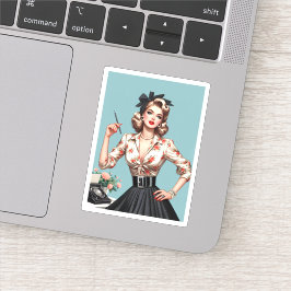 Die 50er Glamour Frauenmode, 50er Röcke Geschenk Aufkleber