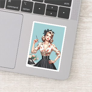 Die 50er Glamour Frauenmode, 50er Röcke Geschenk Aufkleber