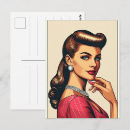 Die 50er Glamour Frauenmode, 50er Röcke Geschenk Postkarte