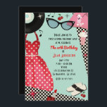 Die 50er Jahre verkleiden Retro-Vintage Einladunge Einladung<br><div class="desc">Die 50er Jahre verkleiden Retro-Vintage Einladungen</div>