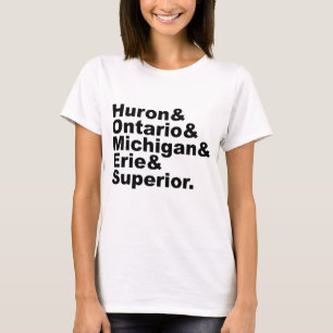 Die 5 Großen Seen Huron Ontario Michigan Erie T-Shirt