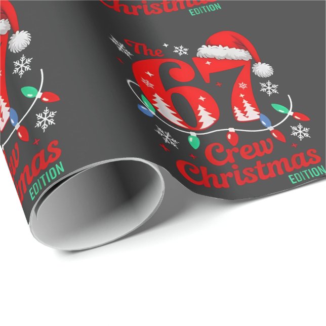 Die 67 Weihnachts-Crew-Edition Six Seven Brainrot  Geschenkpapier (Rolleneckpunkt)