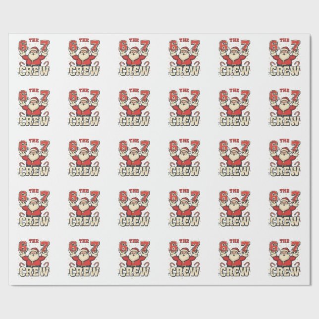 Die 6 7 Crew Lustiger Weihnachtsmann Weihnachten M Geschenkpapier (Flach)