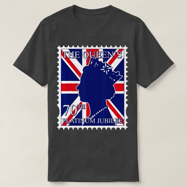 Die 70-jährige britische Flagge der Königin Platin T-Shirt (Design vorne)
