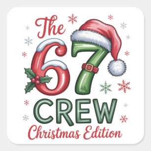Die 76 Crew Weihnachtsedition Familie Feiertag Xma Quadratischer Aufkleber