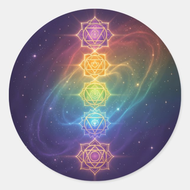 Die 7 Chakren´11 Runder Aufkleber (Vorderseite)