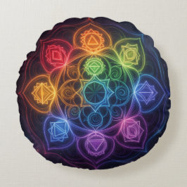 Die 7 Chakren´3 Rundes Kissen