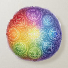 Die 7 Chakren´9 Rundes Kissen