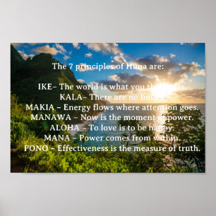 Die 7 Prinzipien des spirituellen Posters von Huna Poster