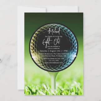 Die 80. Geburtstagsparty des Big Aight-Oh Golf Einladung