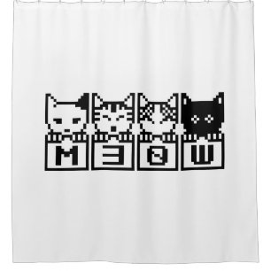 DIE 8-BIT-KATZEN M30 W DUSCHVORHANG