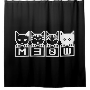 DIE 8-BIT-KATZEN M30 W DUSCHVORHANG