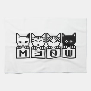 DIE 8-BIT-KATZEN M30 W GESCHIRRTUCH