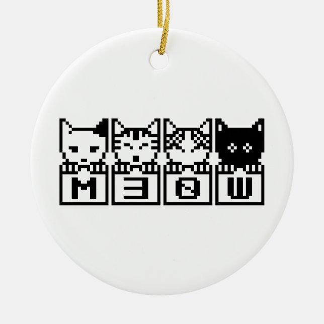 DIE 8-BIT-KATZEN M30 W KERAMIK ORNAMENT (Vorne)